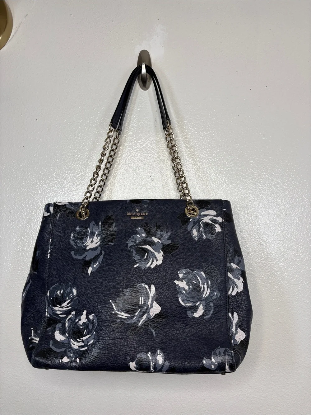Kate Spade Briar Lane Night Rose Meena Chain Satchel BLEMISH